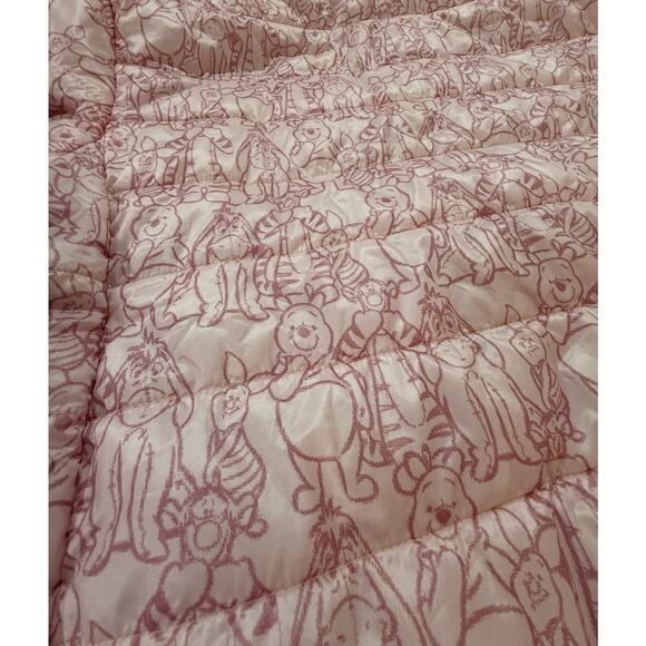 Disney Womens XL Winnie the Pooh Puffer Jacket Reversible Purple Pink  (113) - Picture 6 of 13